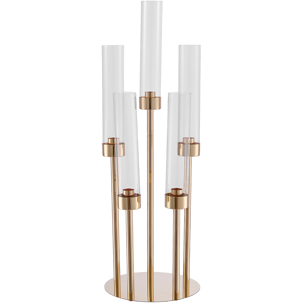 Living and Home 5-Arm Gold LED Candle Candelabra Image 6