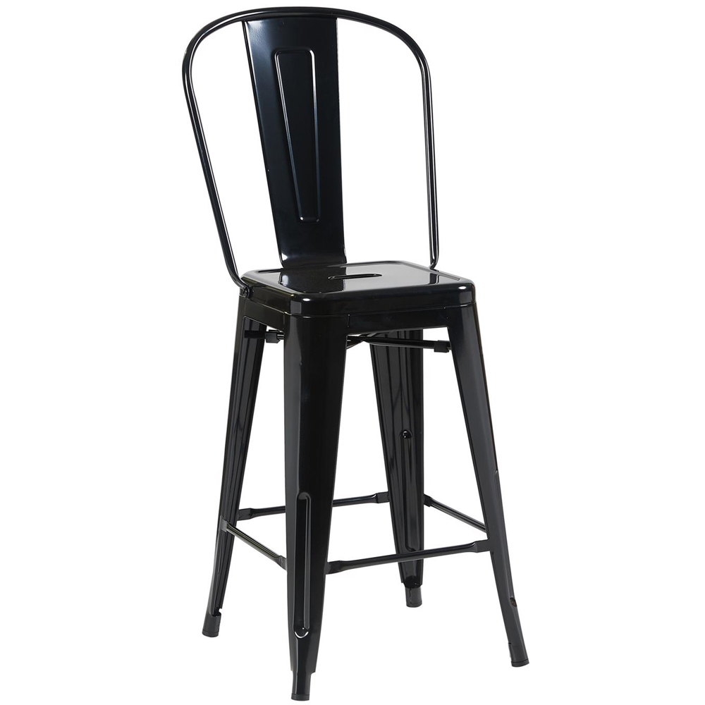 FWStyle Black Gloss Metal Bar Chair 4 Pack Image 2