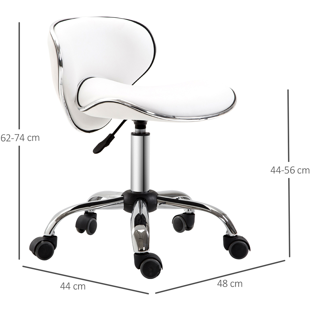 Portland White PU Leather Swivel Chair Image 8