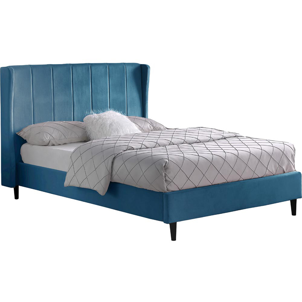 Seconique Double Blue Velvet Amelia Bed Frame Image 2