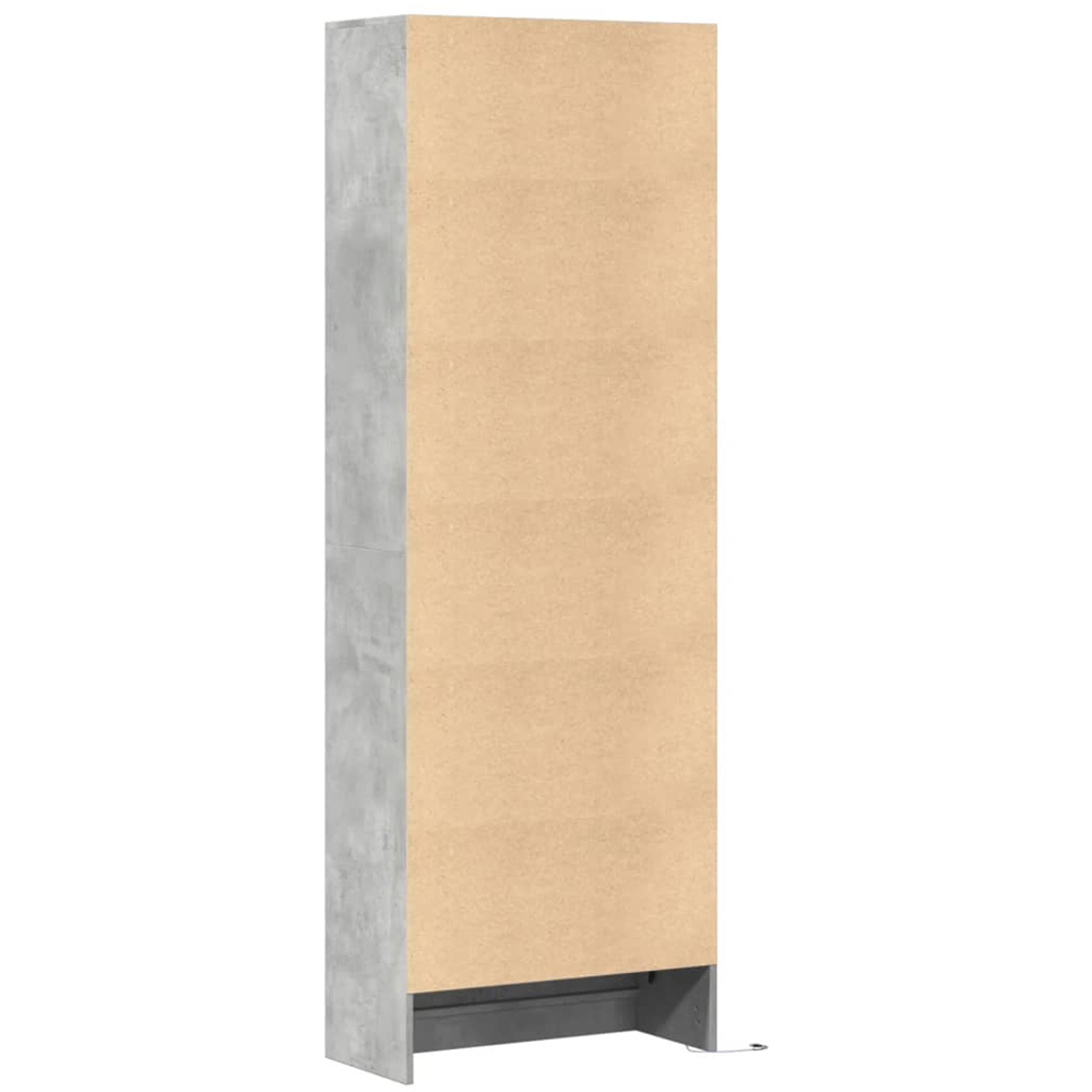 vidaXL 2 Door 3 Shelf Concrete Grey LED Highboard Image 7