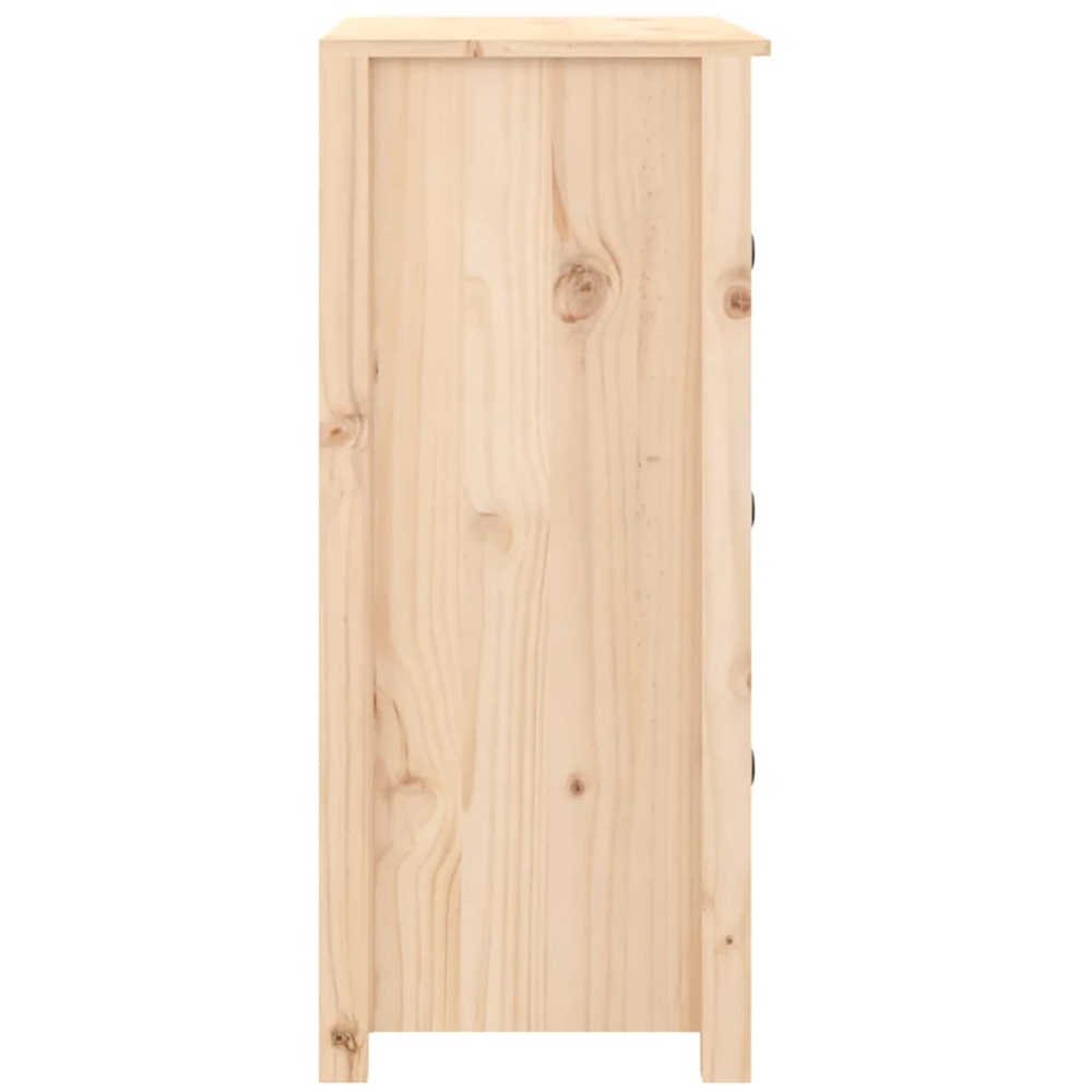 vidaXL 3 Drawer Natural Solid Wood Pine Sideboard Image 6