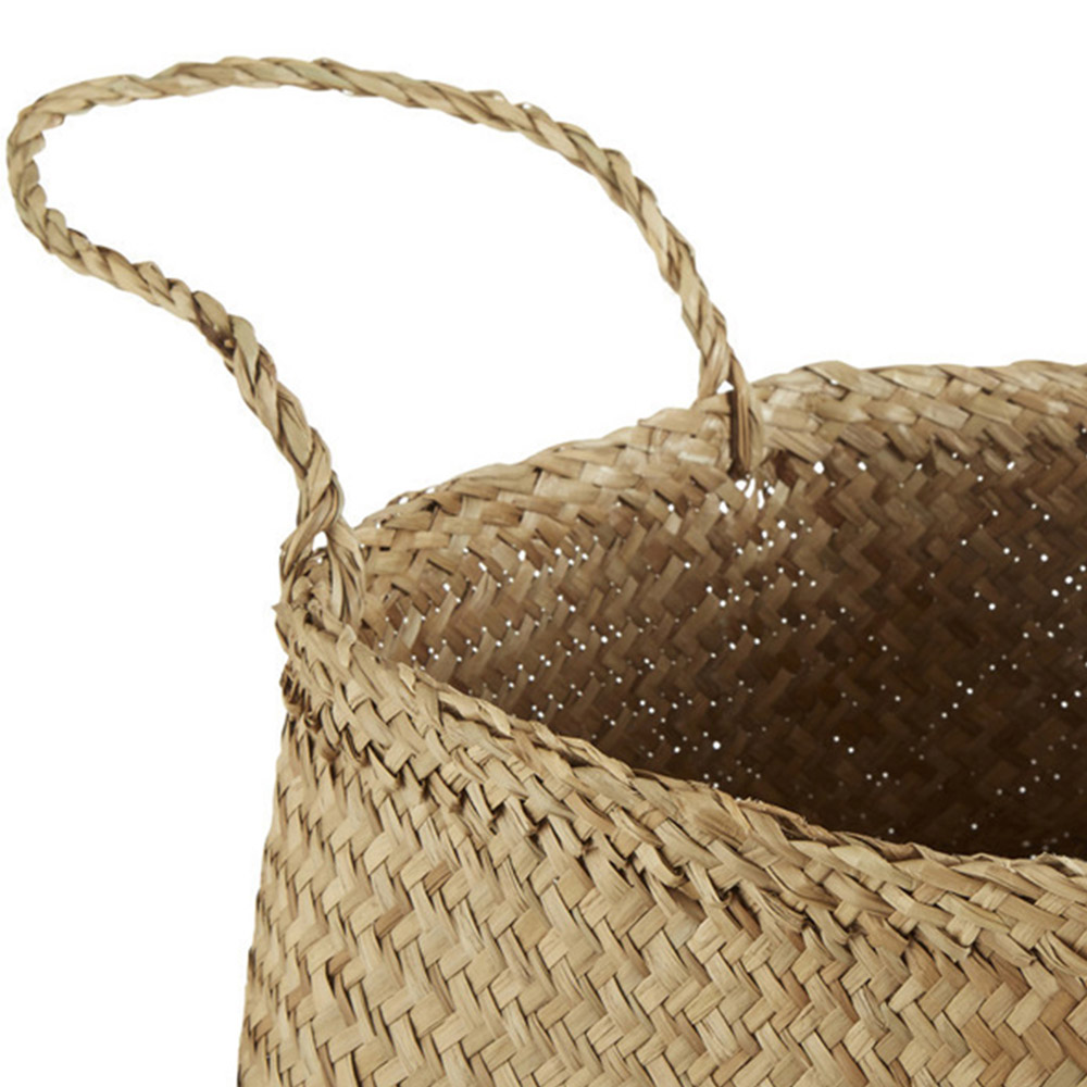 Premier Housewares Black Sequin and Natural Medium Seagrass Basket Image 3