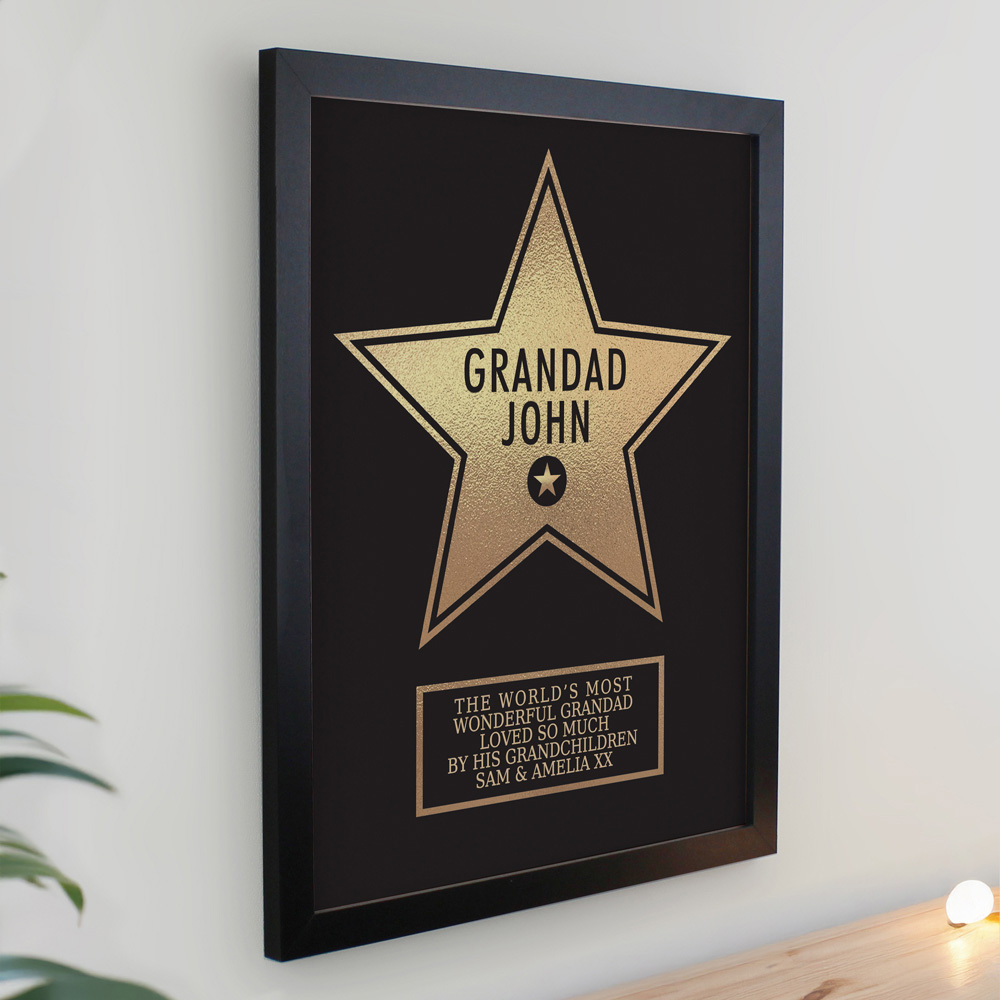 Personalised Memento Company Personalised Star Award Black Poster Frame 12 x 15 inch Image 3