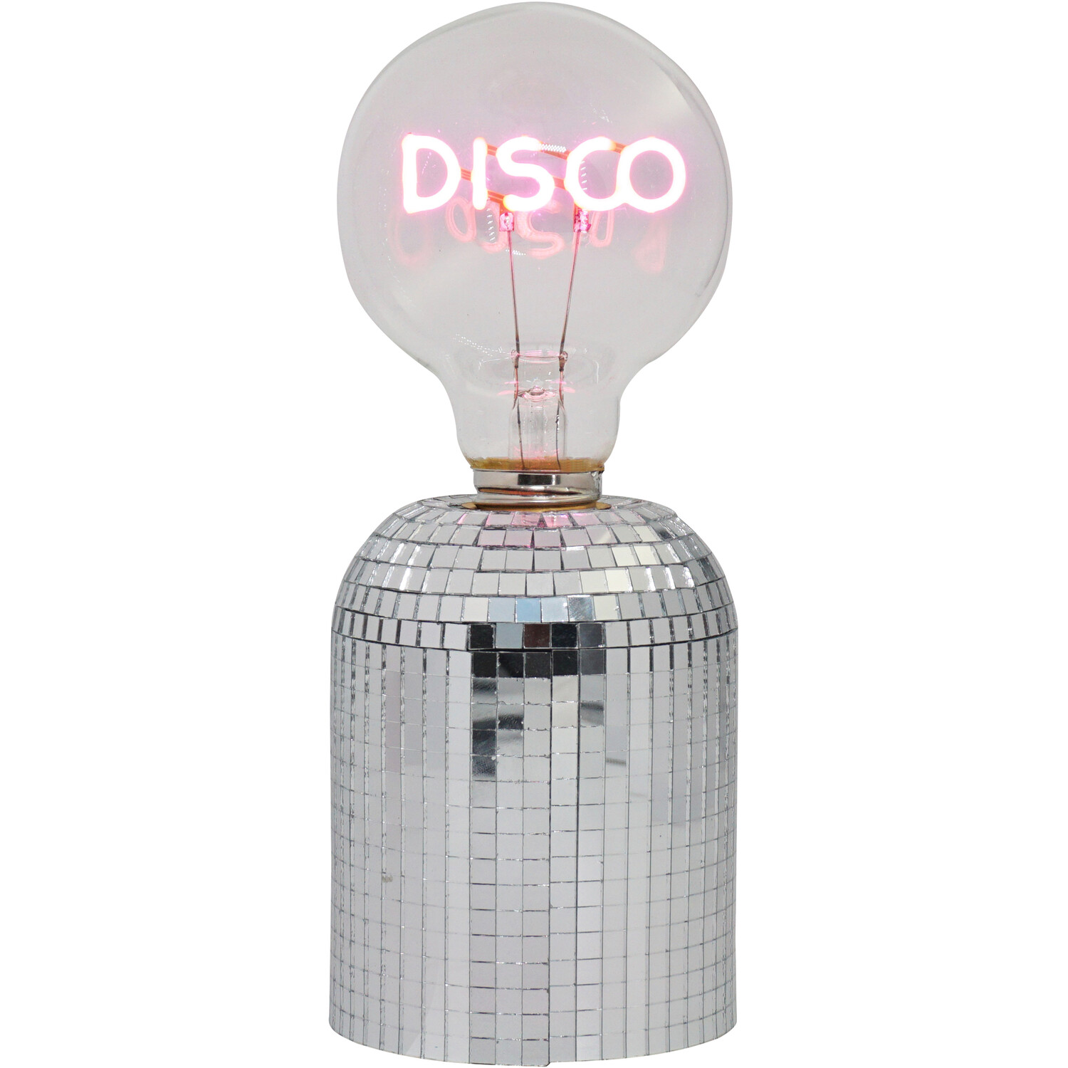 Disco Bulb Battery Operated Light	 - Silver Image 1