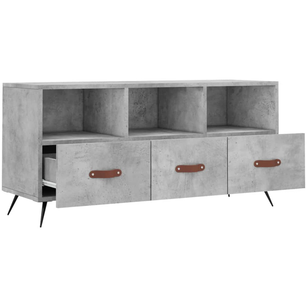 vidaXL 3 Drawer 3 Shelf Concrete Grey TV Cabinet Image 5
