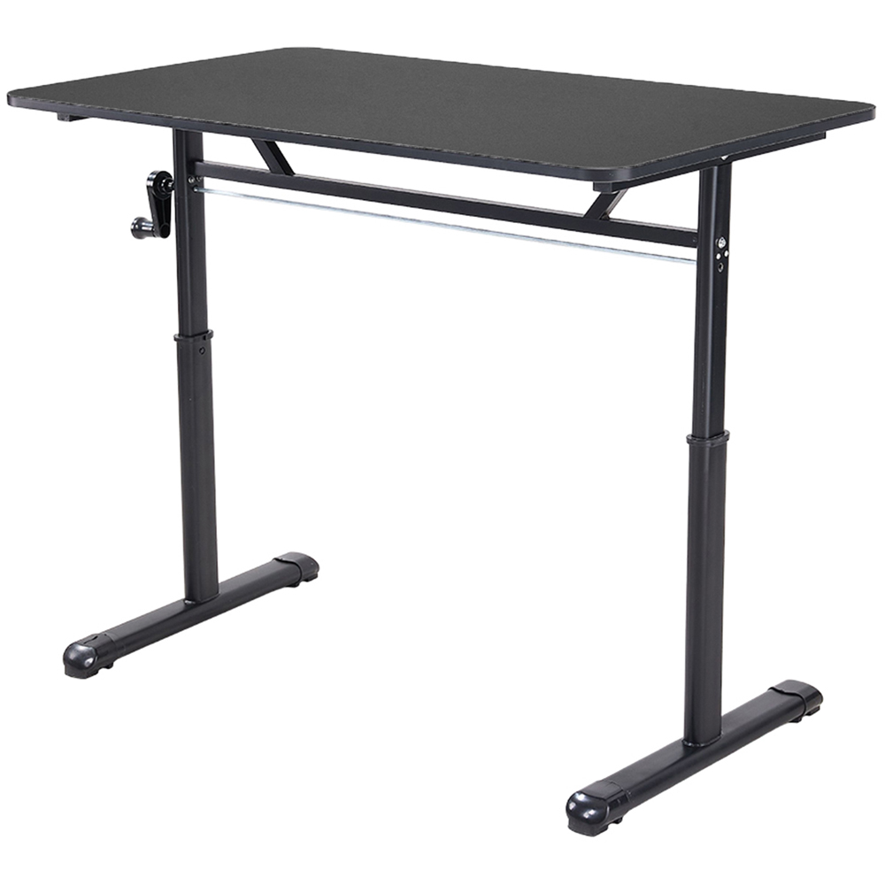 Living and Home Carbon Steel Frame Height Adjustable Laptop Desk with Crank Handle Black Image 2