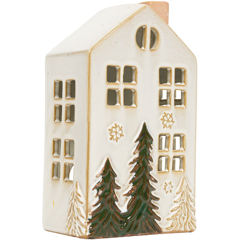 Glazed House Tealight Holder - White Image 1