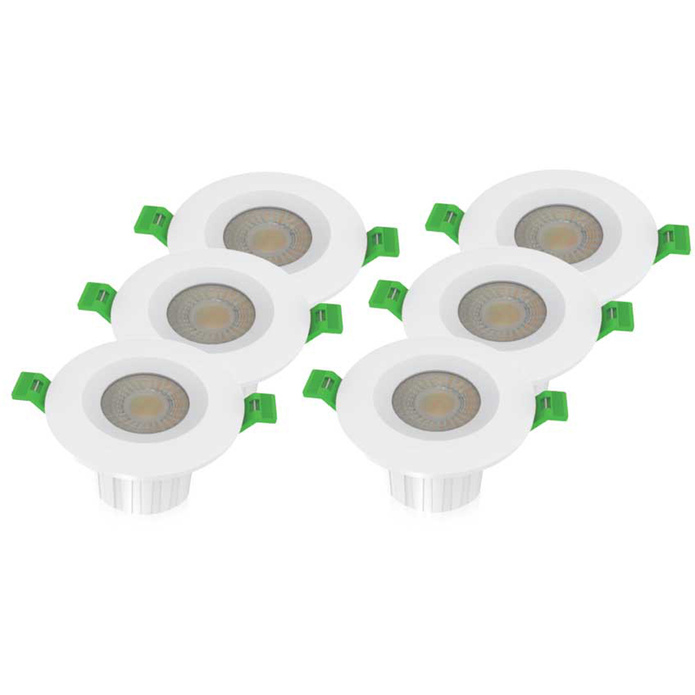 V-TAC 6 Pack 5W and 8W 4 in 1 White Bezel LED Downlight Image 1