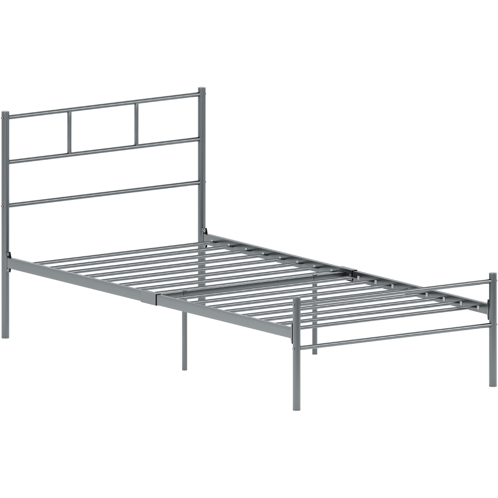 Vida Designs Dorset Single Silver Metal Bed Frame Image 2