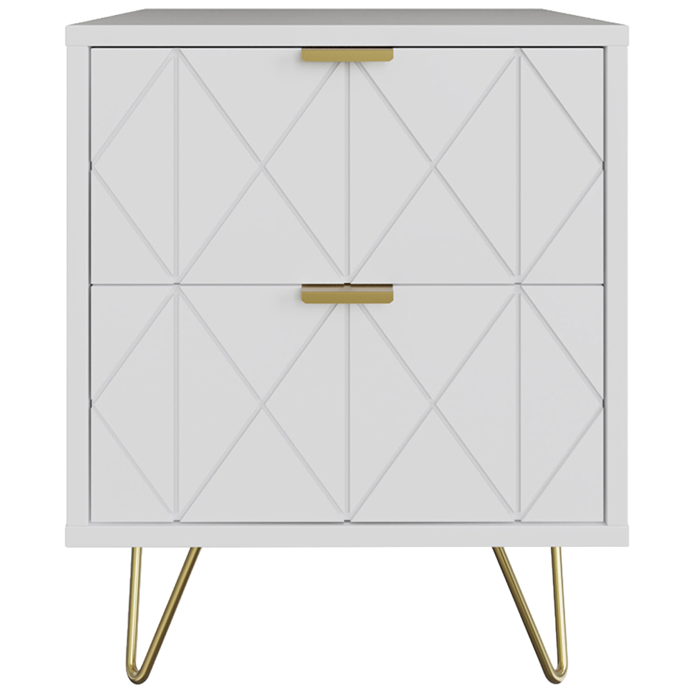 GFW Alora 2 Drawer White Bedside Table Image 5