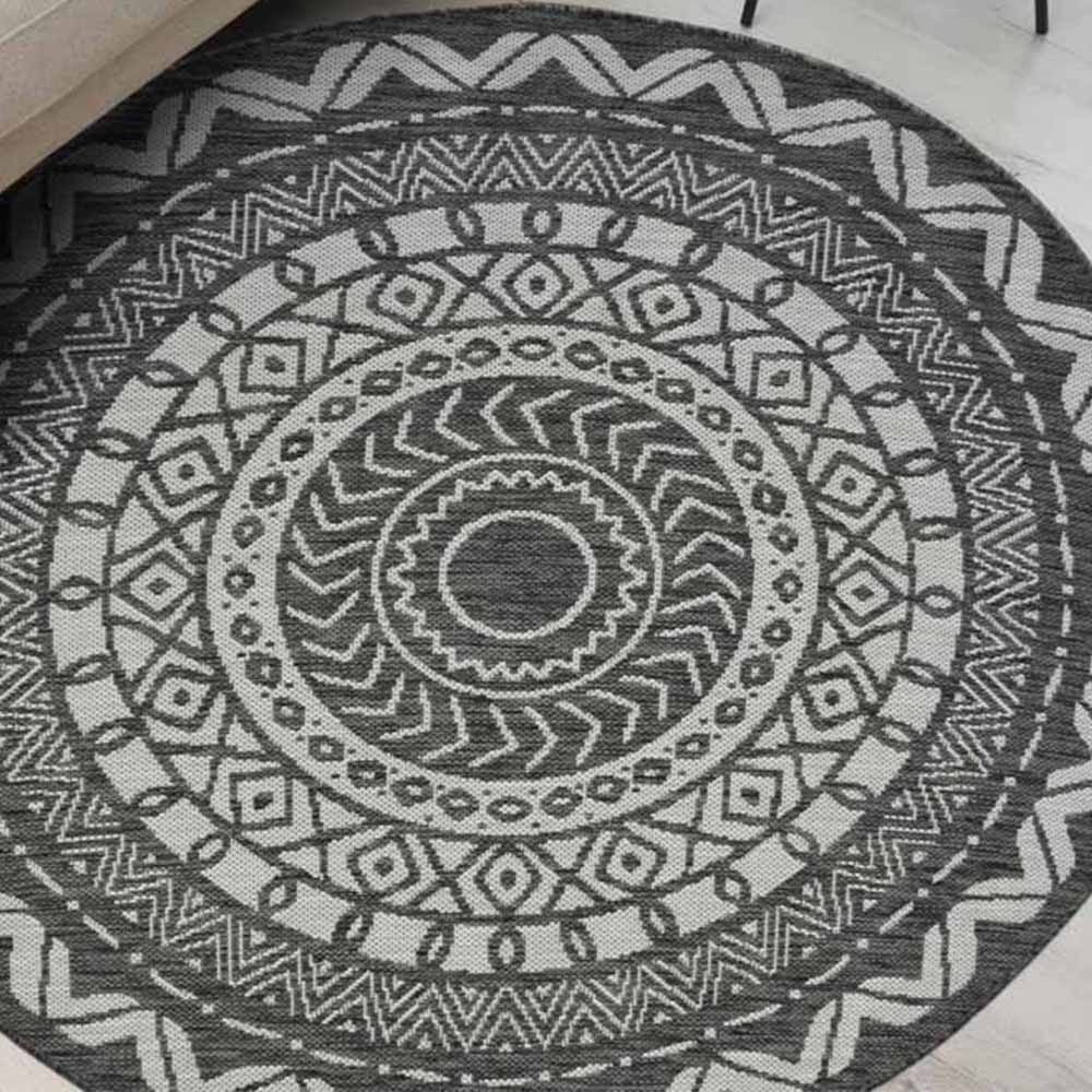 Homemaker County Grey Round Rug 133cm Image 5