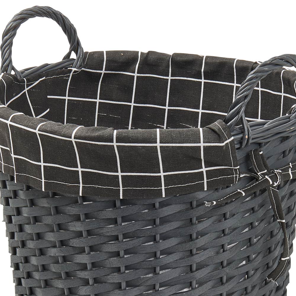 Wilko Grey Round Wicker Basket Image 4