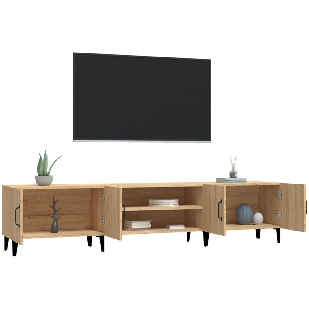 vidaXL 4 Door 2 Shelf Sonoma Oak Wide TV Cabinet Image 5