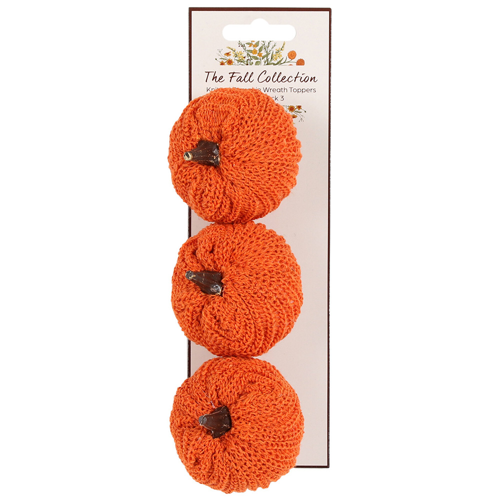 The Fall Collection Knitted Pumpkin Wreath Toppers Image 3