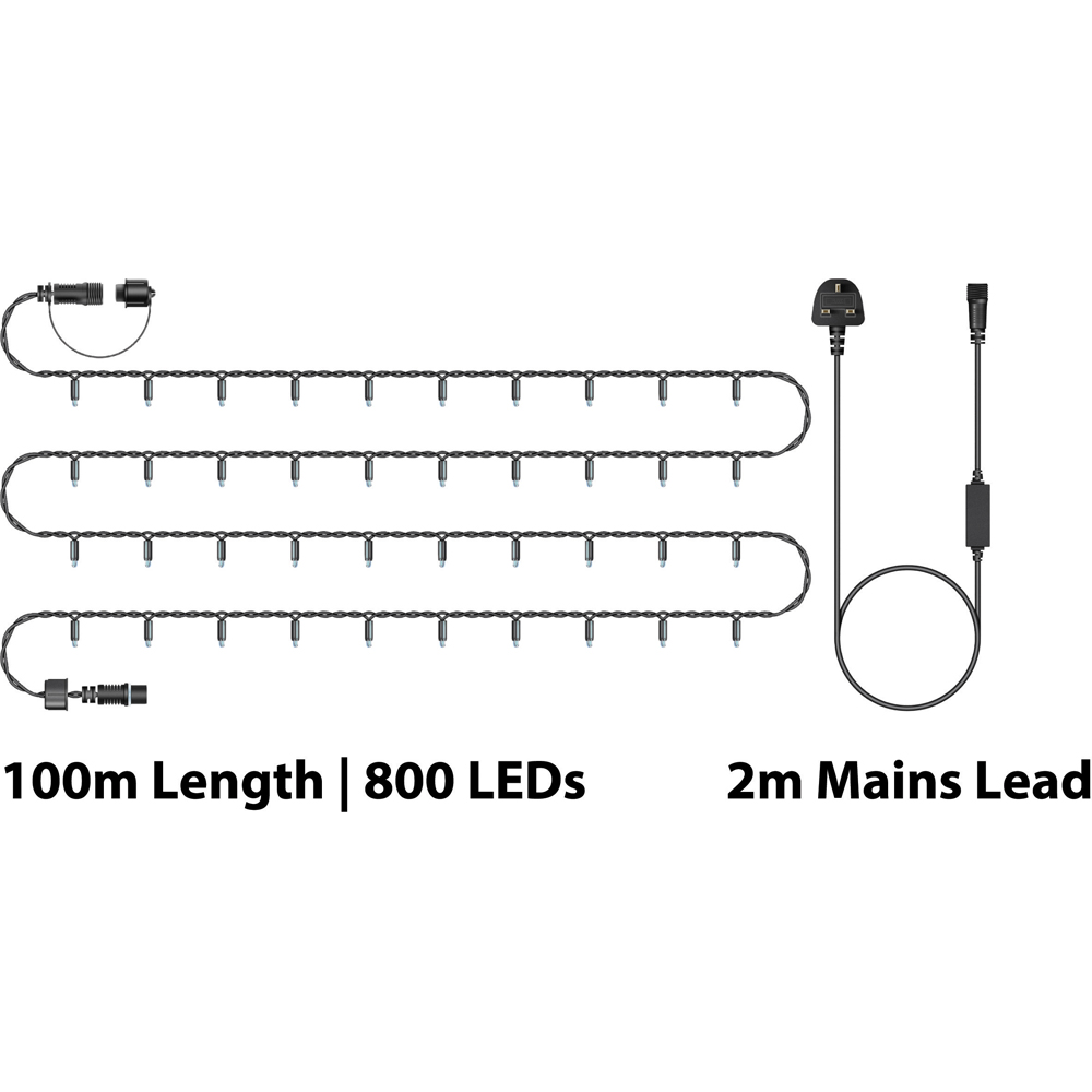 Eagle Connect Warm White LED Black String Light 100m Image 6