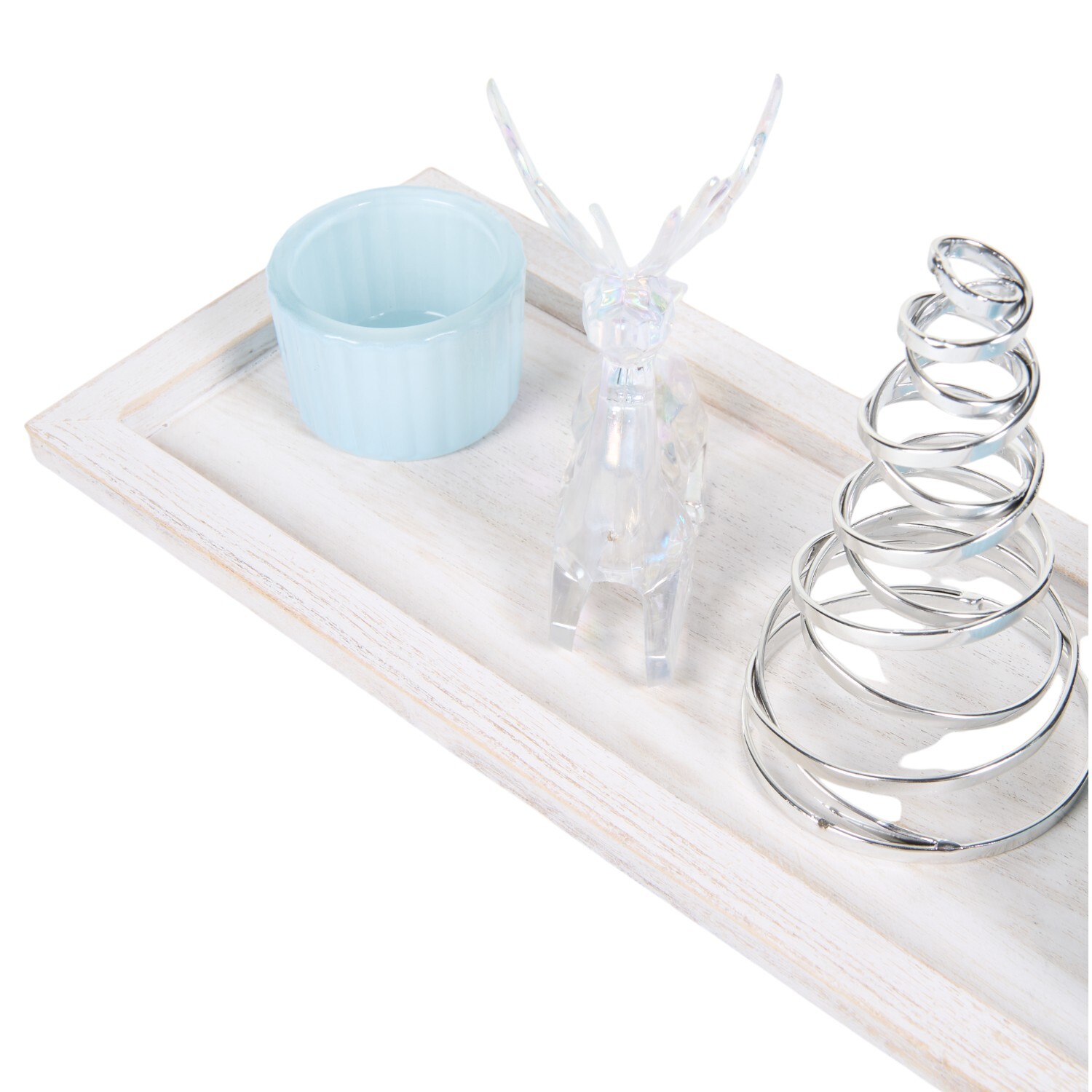 Elegant Shimmer Candle Tray Blue Image 3