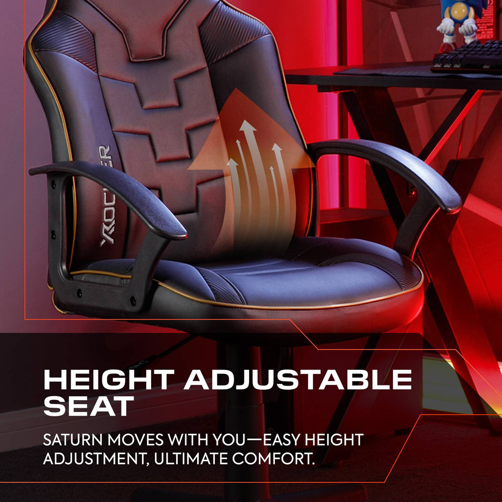 X Rocker Saturn Black and Gold Mid-Back Wheeled Juniors and Teens Esport Gaming Chair Image 6