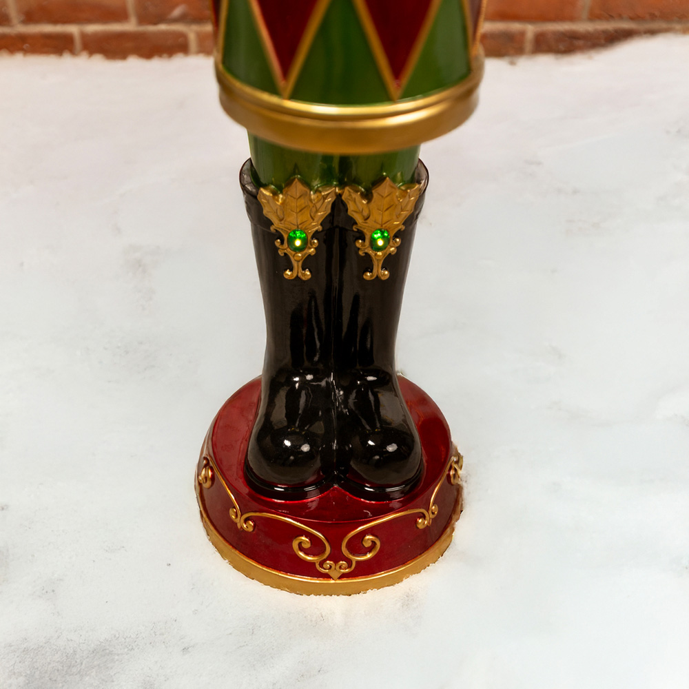 The Christmas Centre Red and Green LED Lights Traditional Nutcracker Soldier Drummer 4ft Image 6