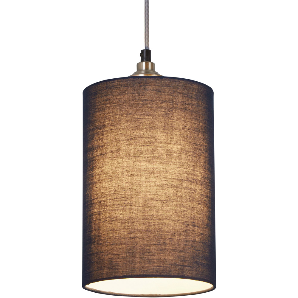 Lighting Collection Yates Navy Cylinder Lamp Shade 16cm Image 3