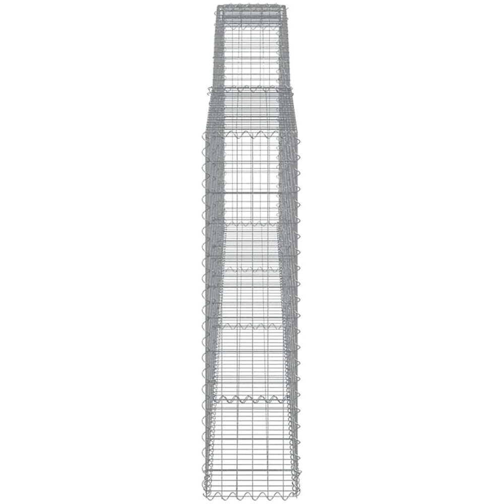 vidaXL Silver Galvanised Iron Arched Gabion Basket 400 x 30 x 120/140cm 9 Pack Image 3