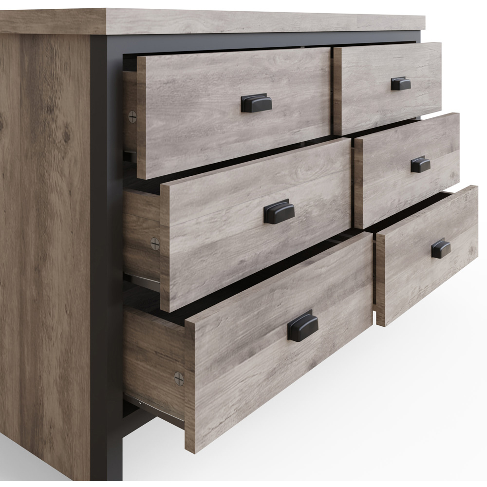 GFW Boston 6 Drawer Grey Chest of Drawers Image 5