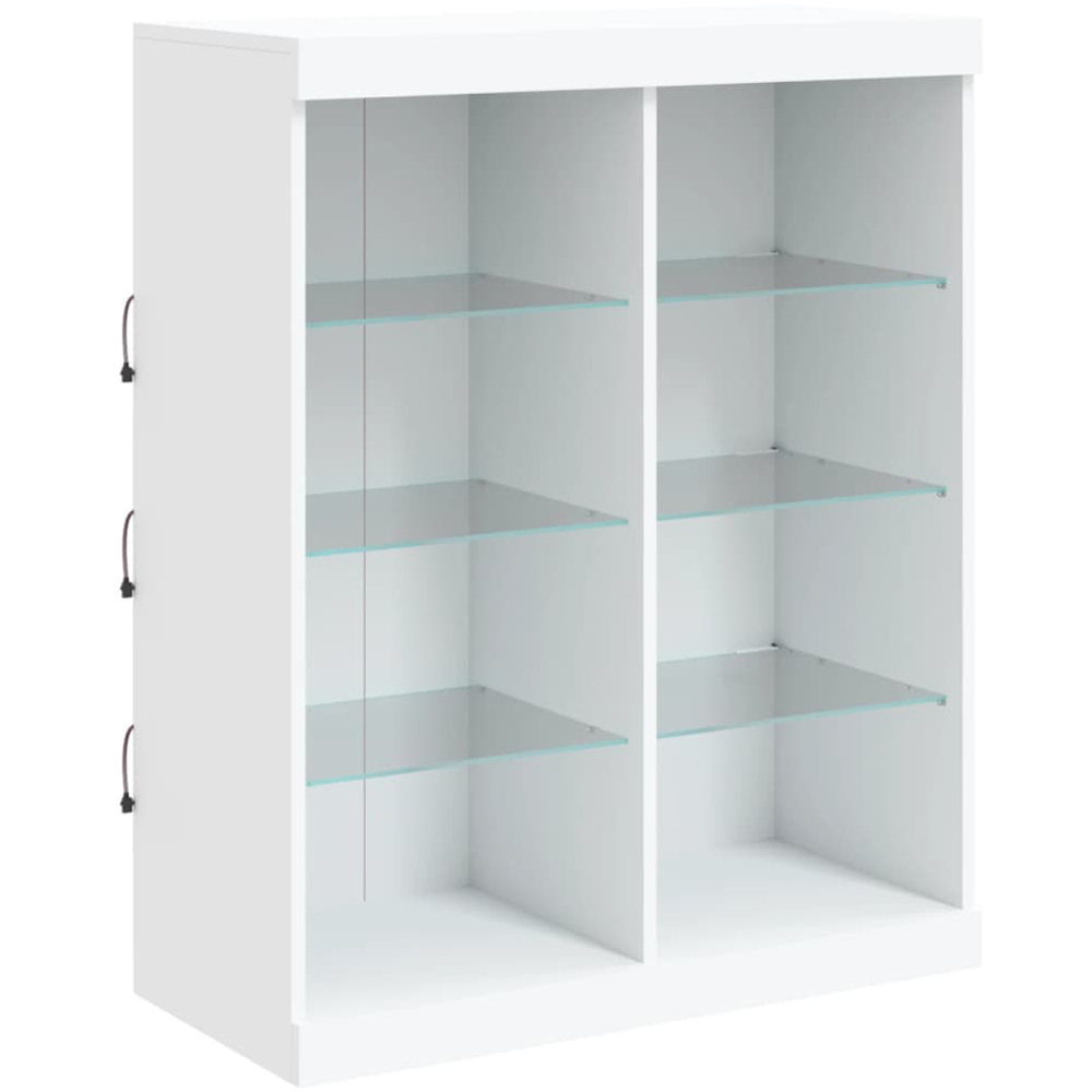 vidaXL 4 Door 8 Shelf White Sideboard with LED Lights Image 9