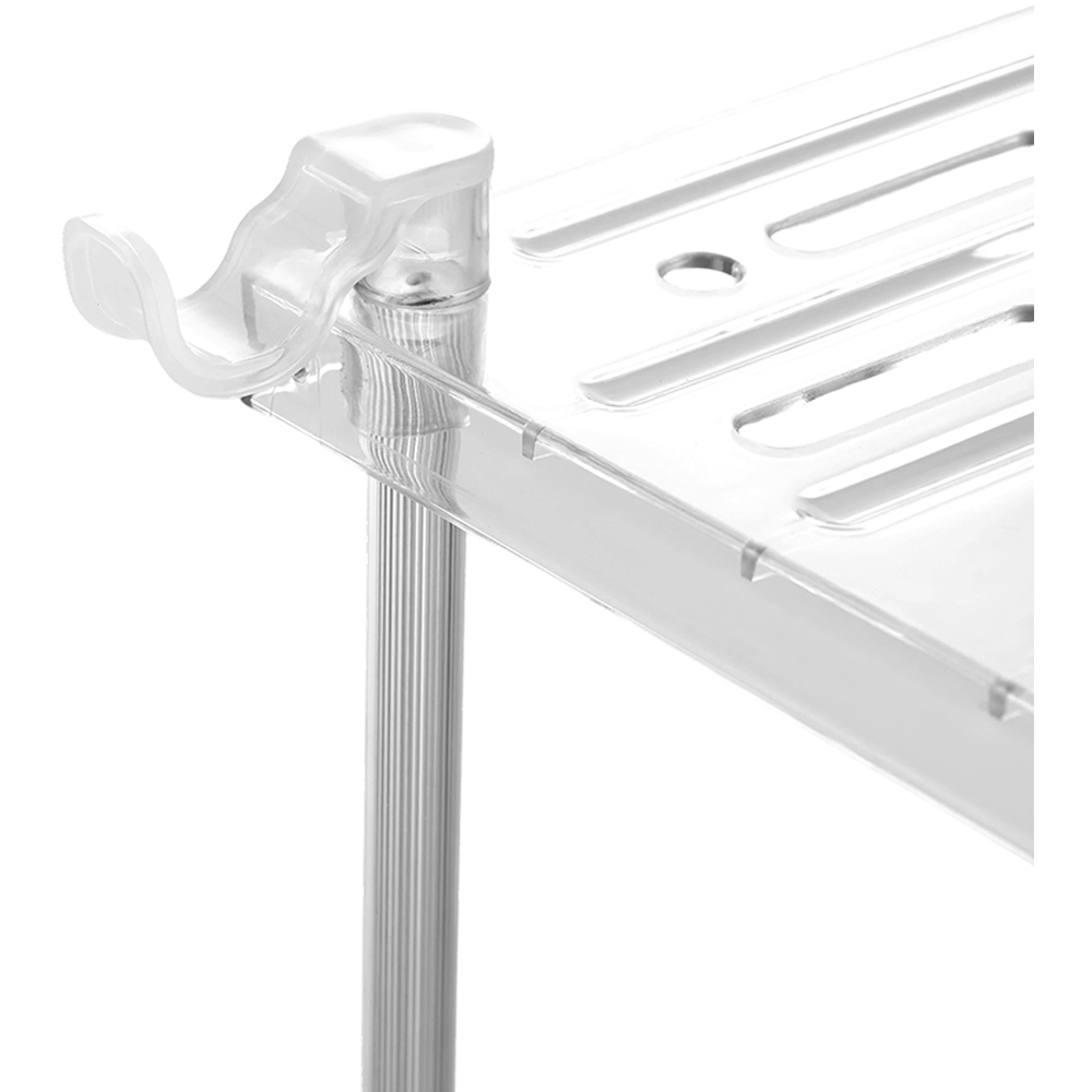 Living and Home 4-Tier Transparent and Silver Storage Cart Image 7