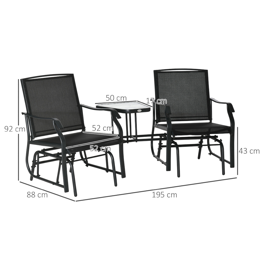 Outsunny Double Rock Chair With Table Image 6