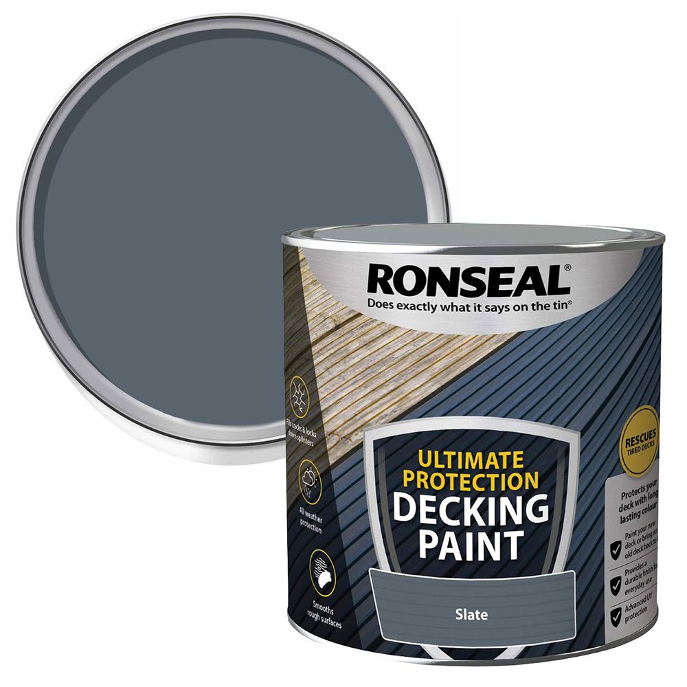 Ronseal Ultimate Protection Slate Decking Paint 2.5L Image 1
