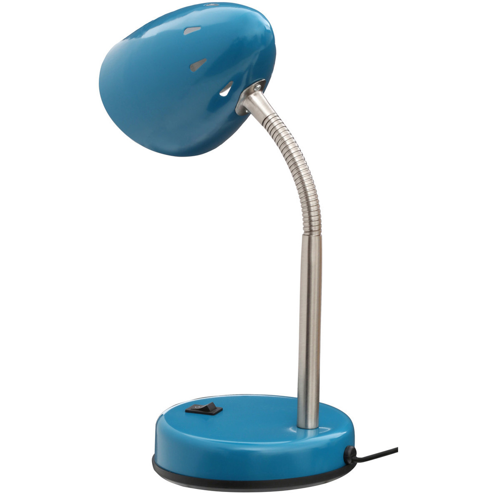 Premier Housewares Blue Gloss Desk Lamp Image 3