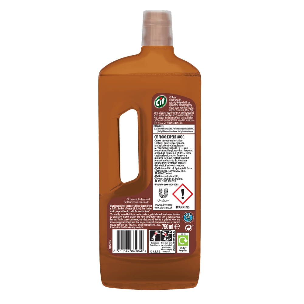 Cif Wood Floor Cleaning Liquid 750ml Wilko