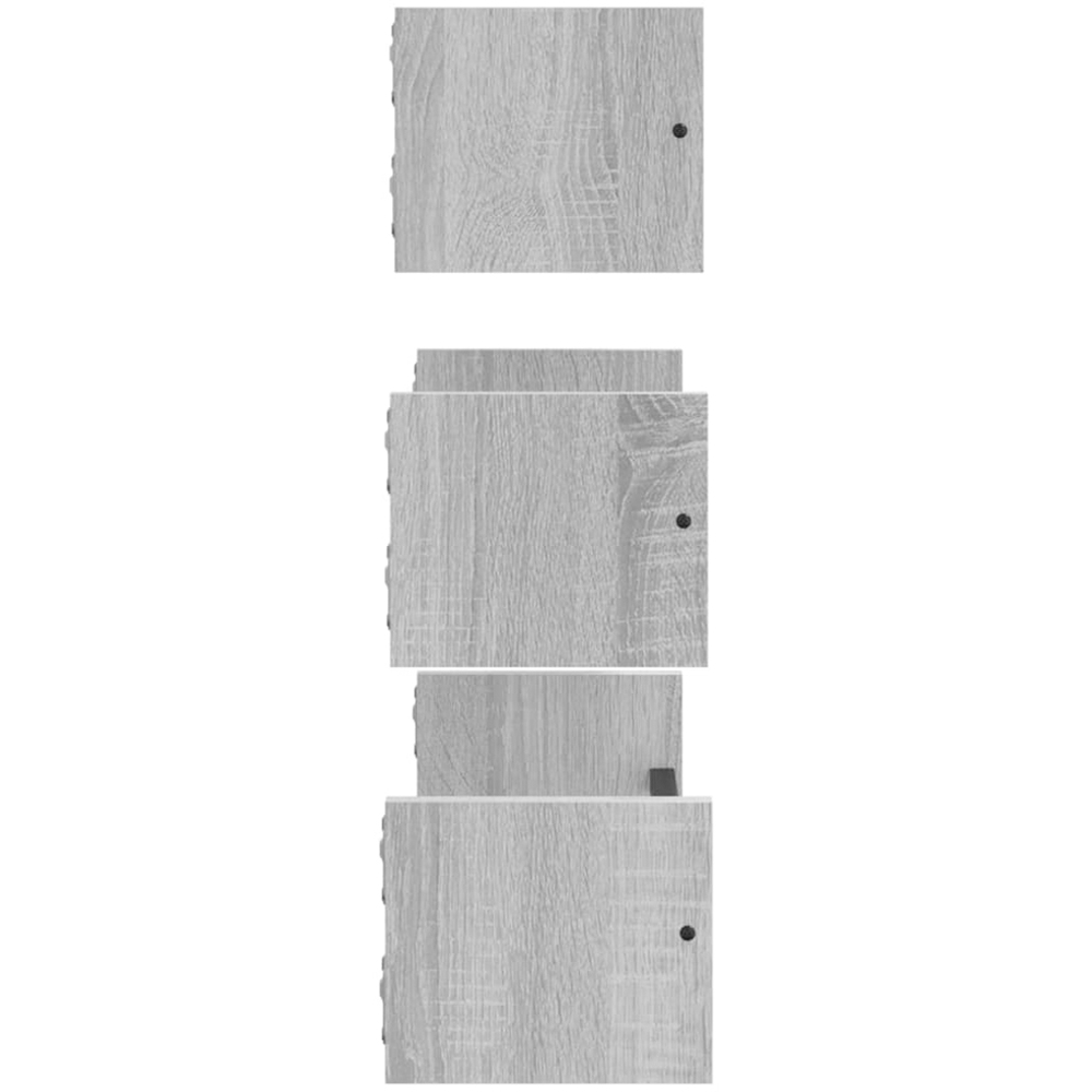 vidaXL Set of 3 Grey Sonoma Floating Wall Shelf Image 4