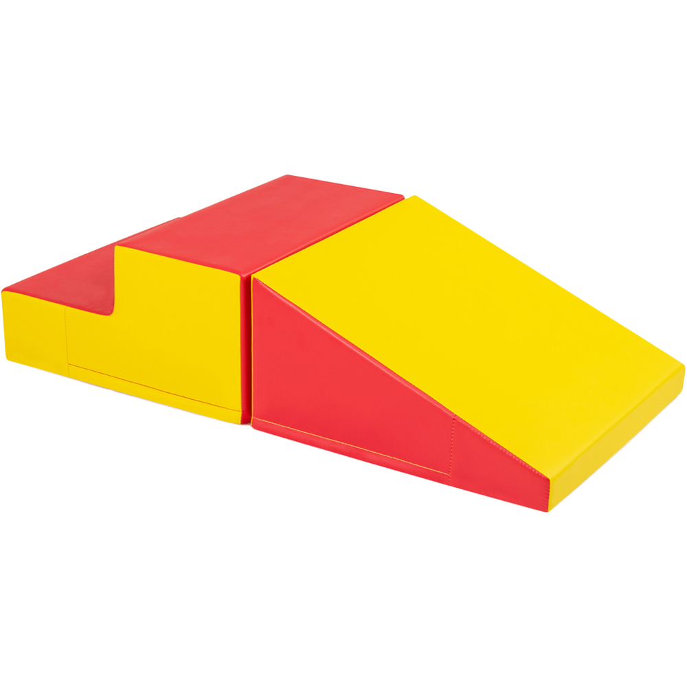 Costway 2 Piece Yellow Kids Step and Slide Climber Playset Image 1