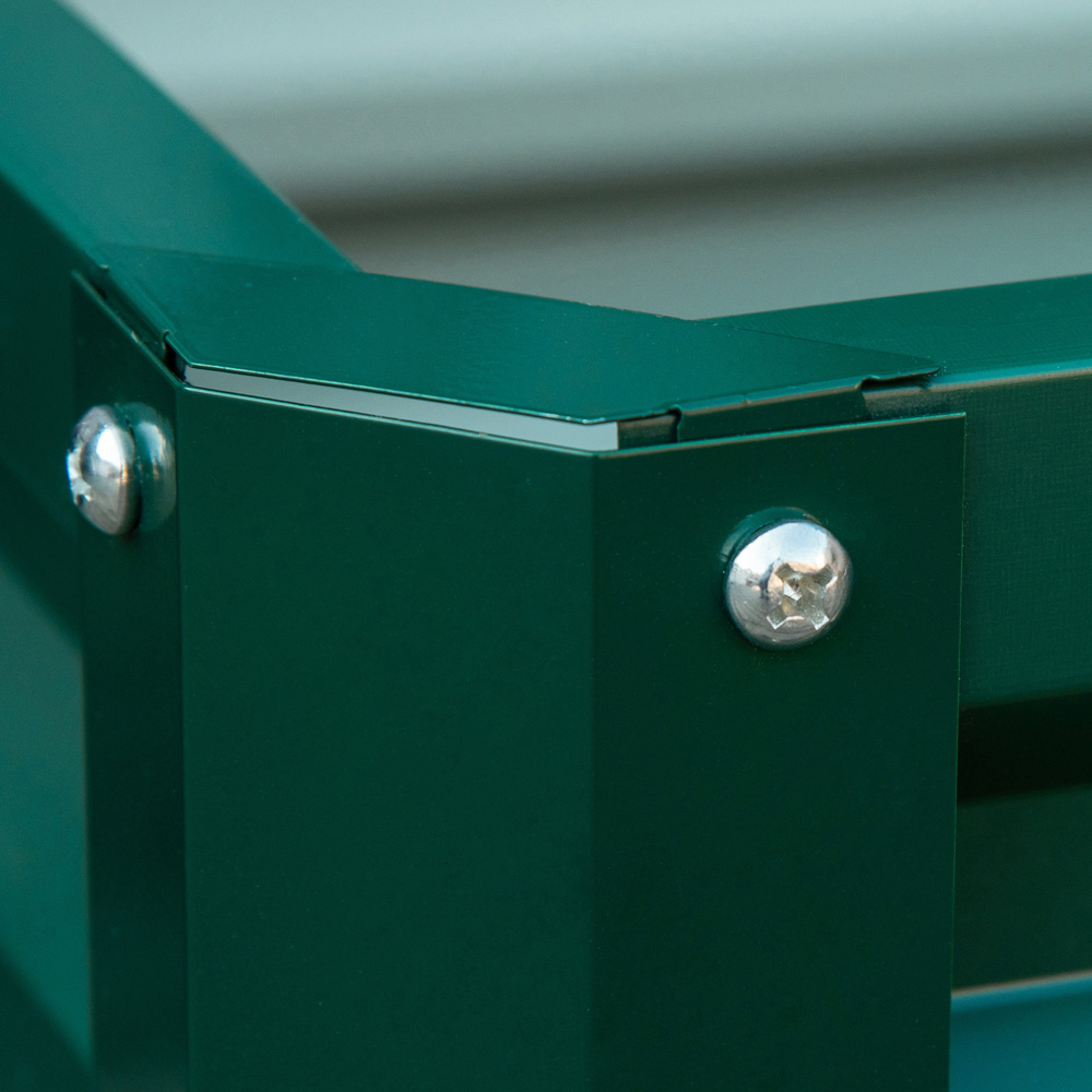 Outsunny Green Galvanised Steel Raised Garden Bed Planter 2 Pack Image 4