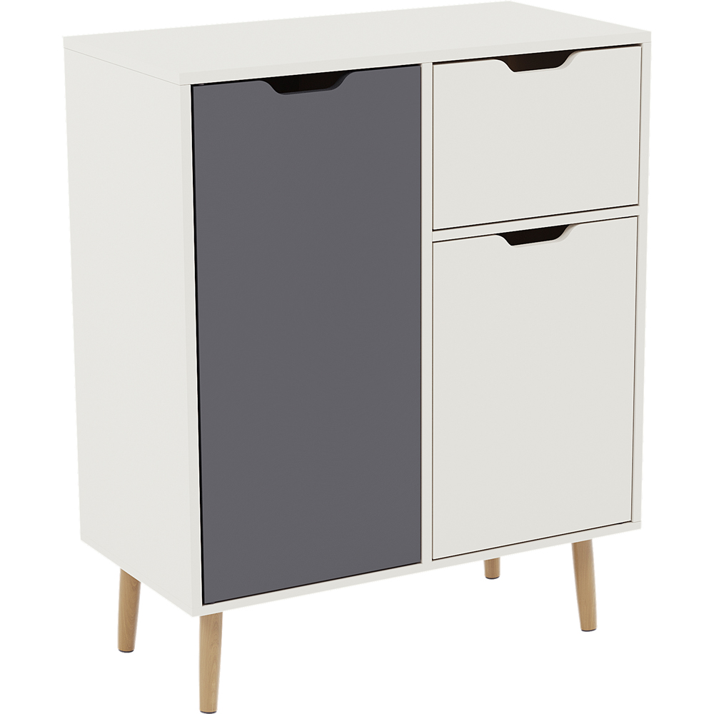 Vida Designs 2 Door Single Drawer Grey and White Sideboard Image 2