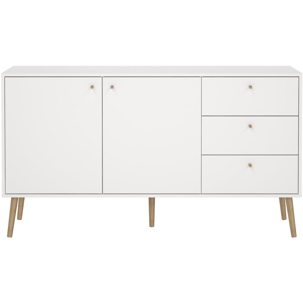 Florence Cumbria 2 Doors 3 Drawers White Sideboard Image 3