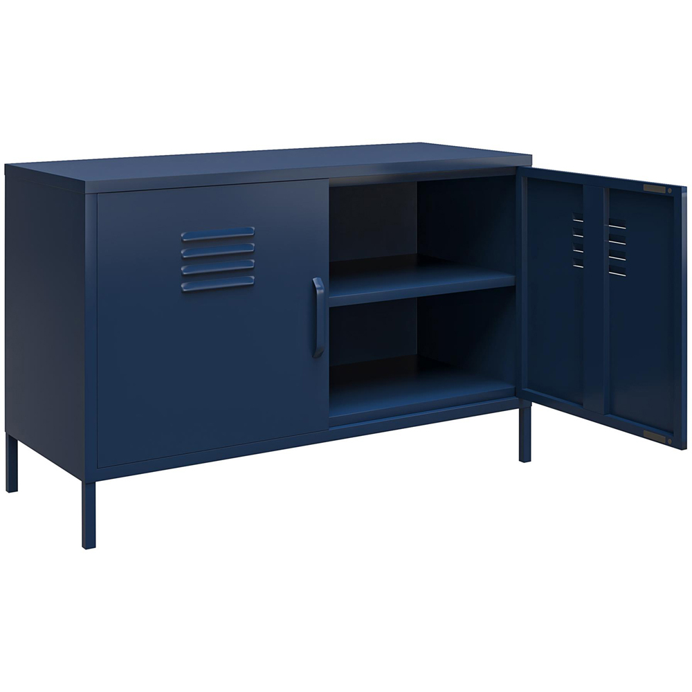 Dorel Bradford 2 Door 2 Shelf Navy Metal Accent Cabinet Image 4