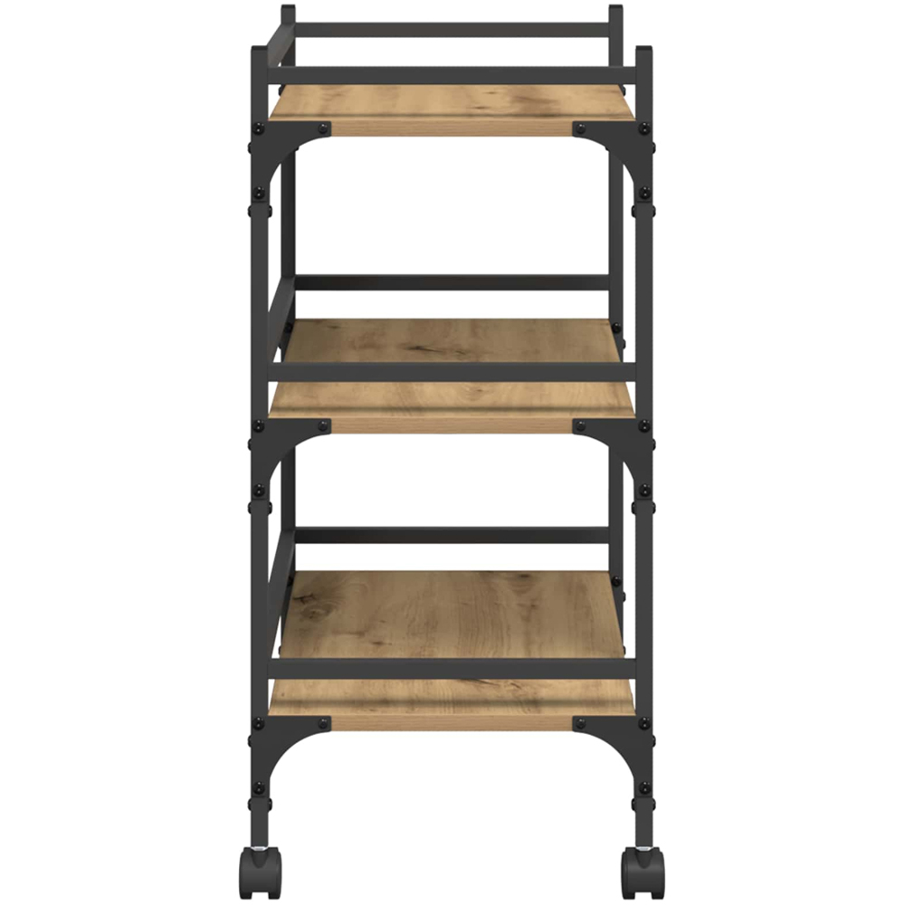 vidaXL 3 Shelf Old Wood Kitchen Trolley Image 7