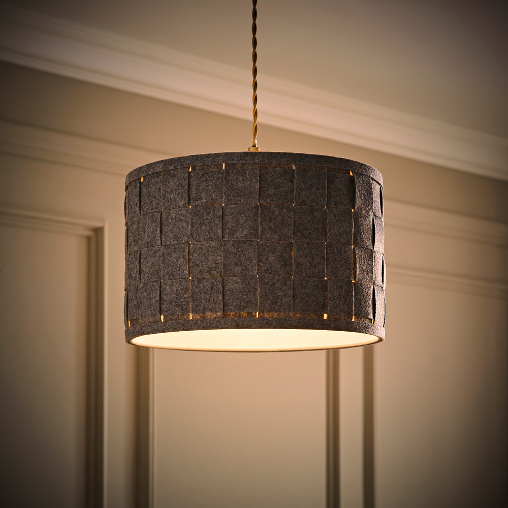 ValueLights Monza Grey Felt Weave Large Lamp Shade Image 2