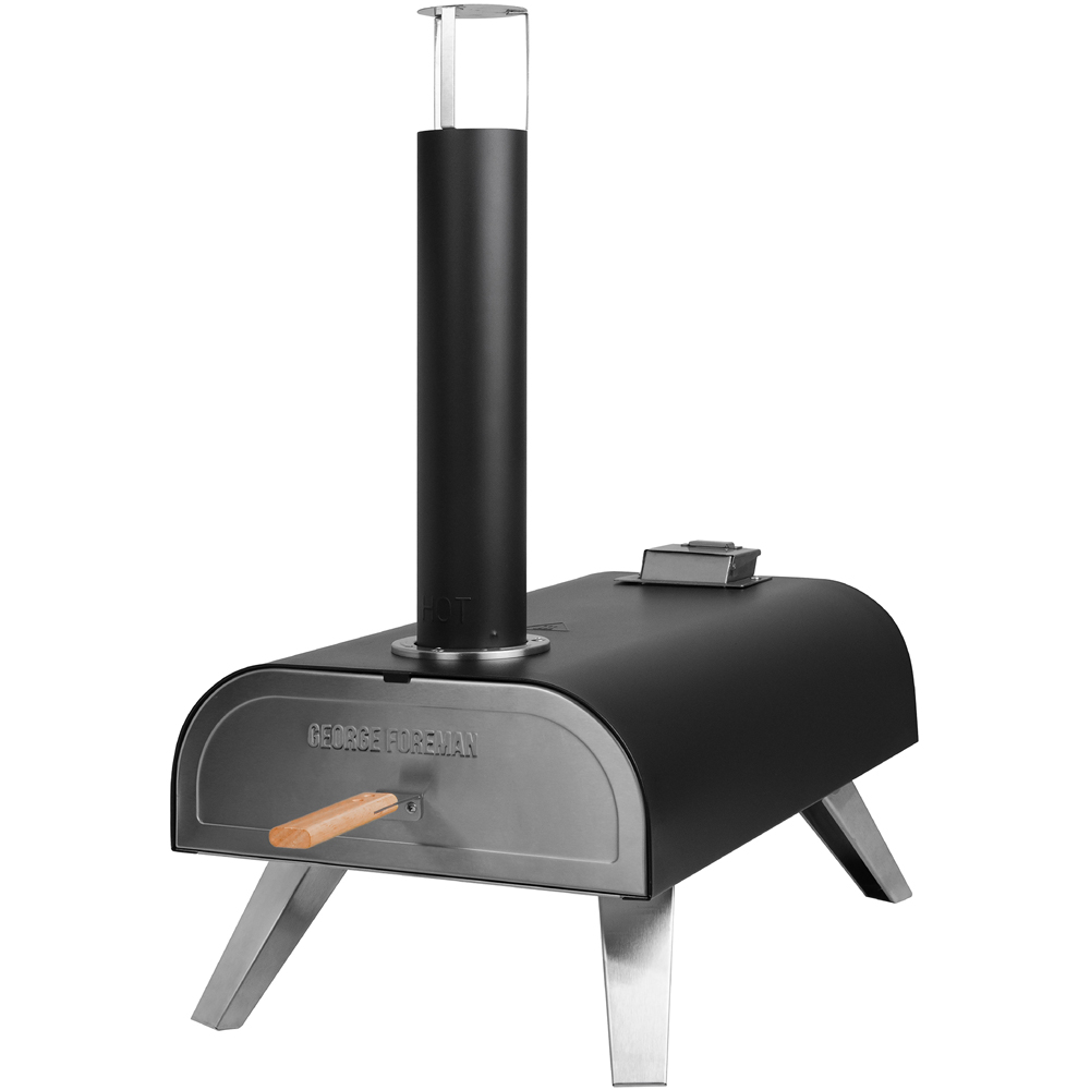 George Foreman Black 12 inch Wood Pellet Outdoor Pizza Oven with Carry Bag and Paddle Image 2