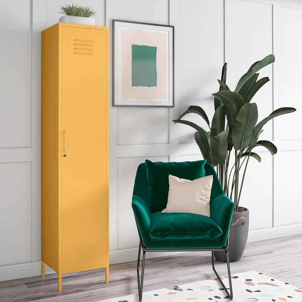 Novogratz Cache Single Door Yellow Metal Locker Storage Cabinet Image 7
