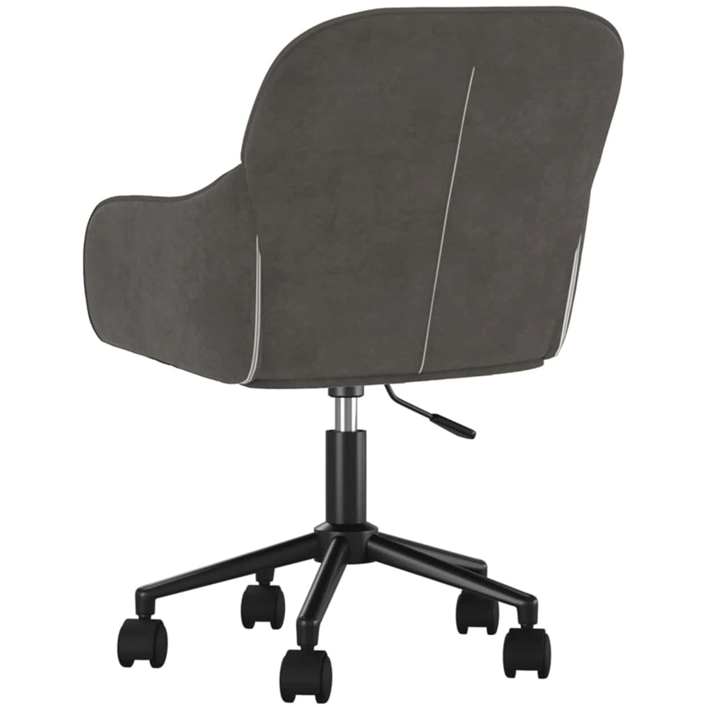 vidaXL Set of 2 Dark Grey Velvet Height-Adjustable Swivel Dining Chair with Wheels Image 6