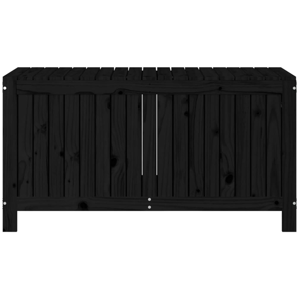 vidaXL 64 x 121 x 55cm Black Pine Wood Garden Storage Box Image 5