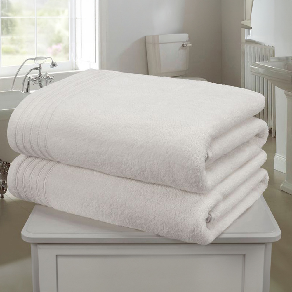 Rapport Home So Soft Super Soft and Absorbent Cotton White Bath Sheet Image 2