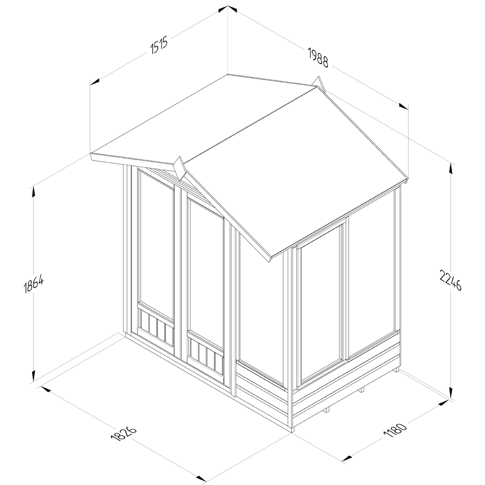 Forest Garden Beckwood 6 x 4ft 2 Opening Shiplap Apex Summerhouse Image 9