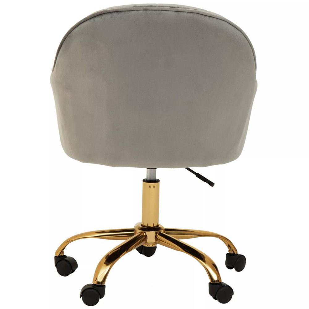 Interiors by Premier Brent Grey and Gold Swivel Office Chair Image 6