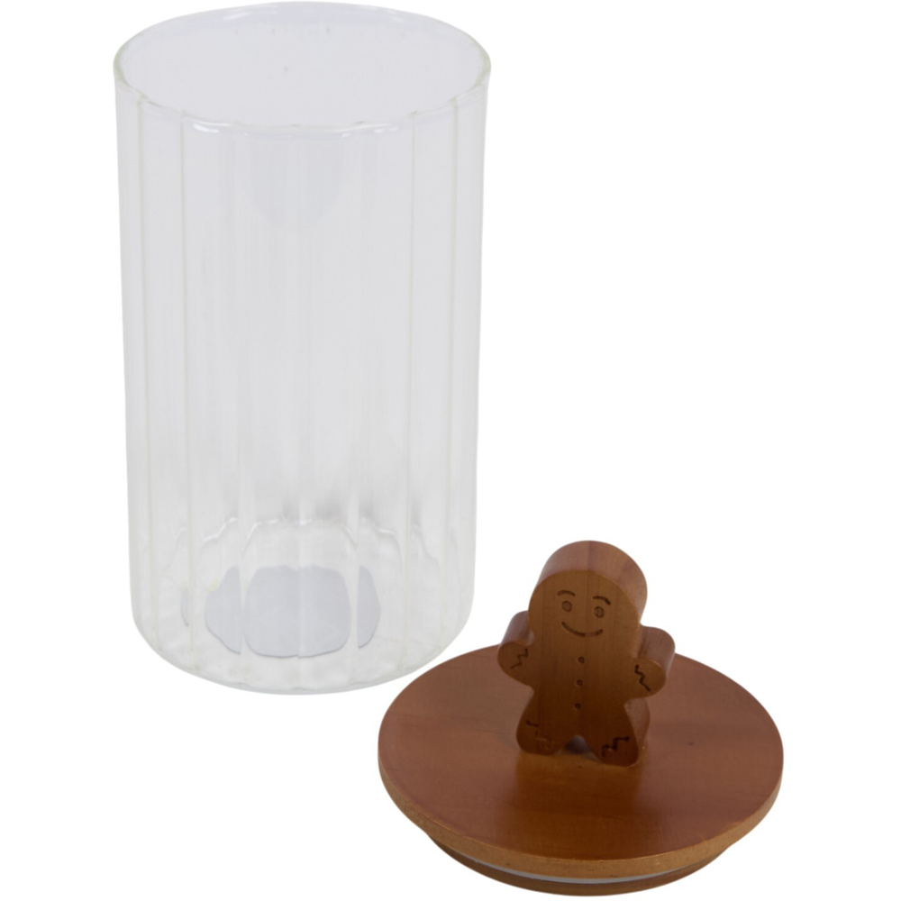 Gingerbread Man Lid Glass Food Jar Image 3