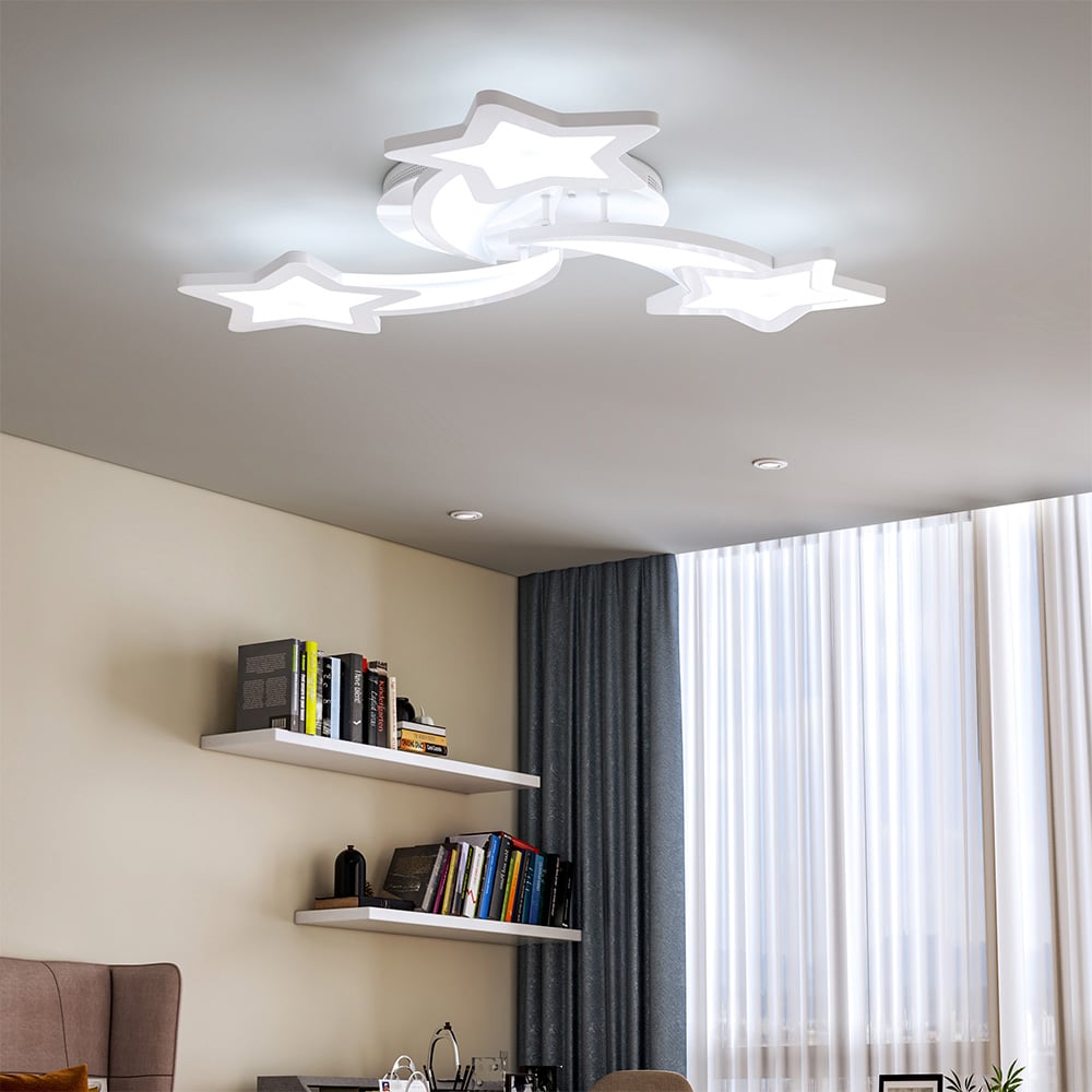 Living and Home White Shooting Stars LED Ceiling Light Image 6
