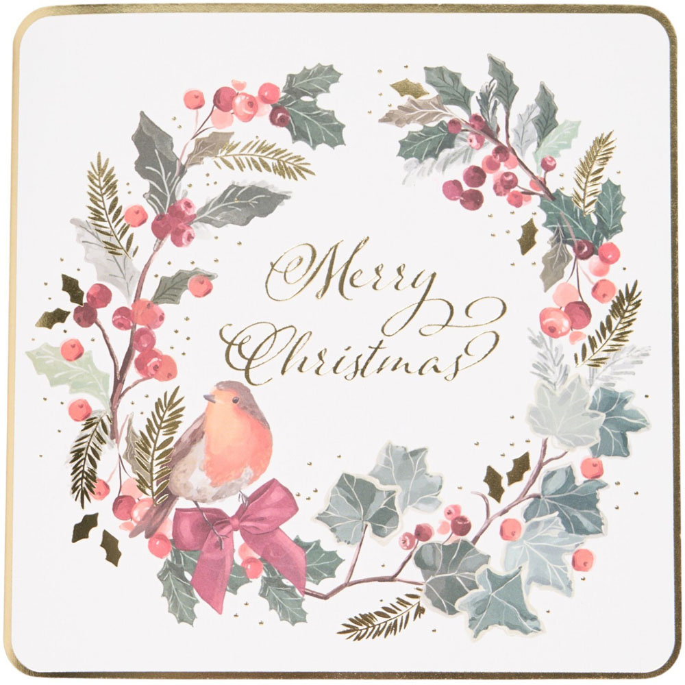 Pack of 10 Robin Wreath Cards Image 3